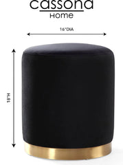 BLACK VELVET OTTOMAN