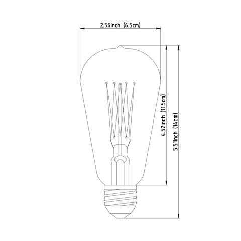FILAMENT TEARDROP E26 40W 5.5"H BULB