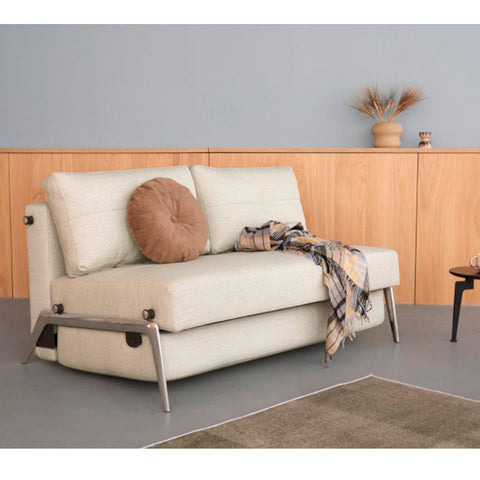 CUBED SOFA BED WITH ALUMINUM LEGS