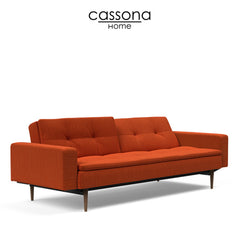 DUBLEXO STYLETTO SOFA BED DARK WOOD WITH ARMS