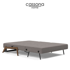 CUBED SOFA BED WITH DARK WOOD LEGS