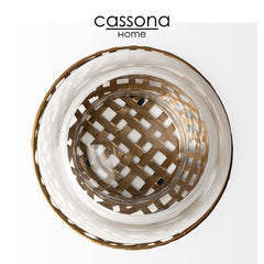 REENE GOLD WOVEN CANDLE HOLDER