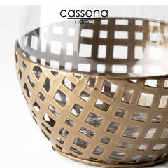 REENE GOLD WOVEN CANDLE HOLDER