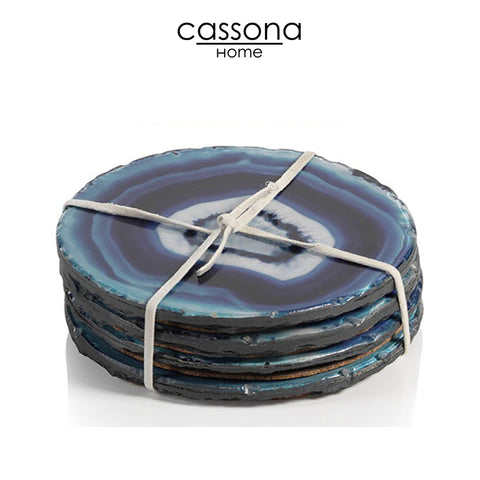 AZUL FAUX AGATE COASTERS