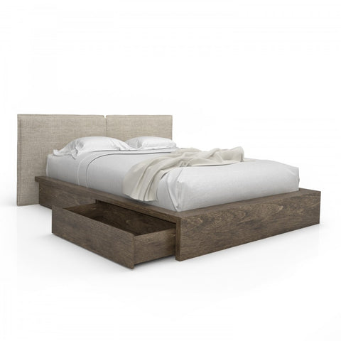 SILK UPHOLSTERED STORAGE BED