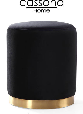 BLACK VELVET OTTOMAN