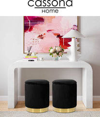 VELVET STORAGE OTTOMAN