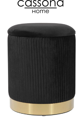 VELVET STORAGE OTTOMAN