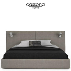 SERENO UPHOLSTERED BED, QUEEN OR KING WITH TWO ARTEMIDE LAMPS