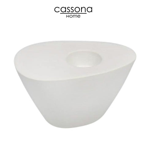 MATTE WHITE WEDGE CANDLE HOLDER 4.5"